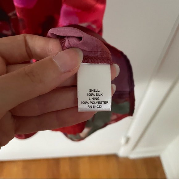 Banana Republic Silk Red Watercolor Dress - Picture 9 of 13